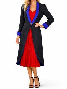 Vintage A Nose For Clothes Blazer Dress Colorblock 80s Power 4